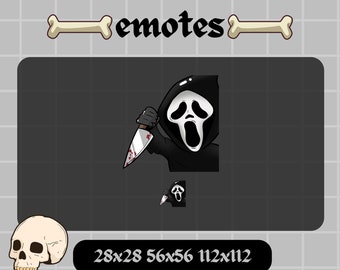 Spooky Scream Horror Emote Dead by Daylight Twitch Emote Streaming Goth Gostface Halloween