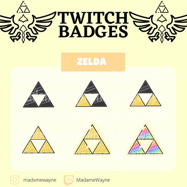 Zelda Triforce Badges | Twitch Sub Badges | Cute | Streamer | Nintendo