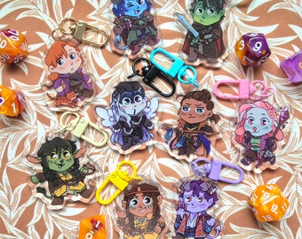 CritRole Mighty Nein Keychain Charms DND podcast