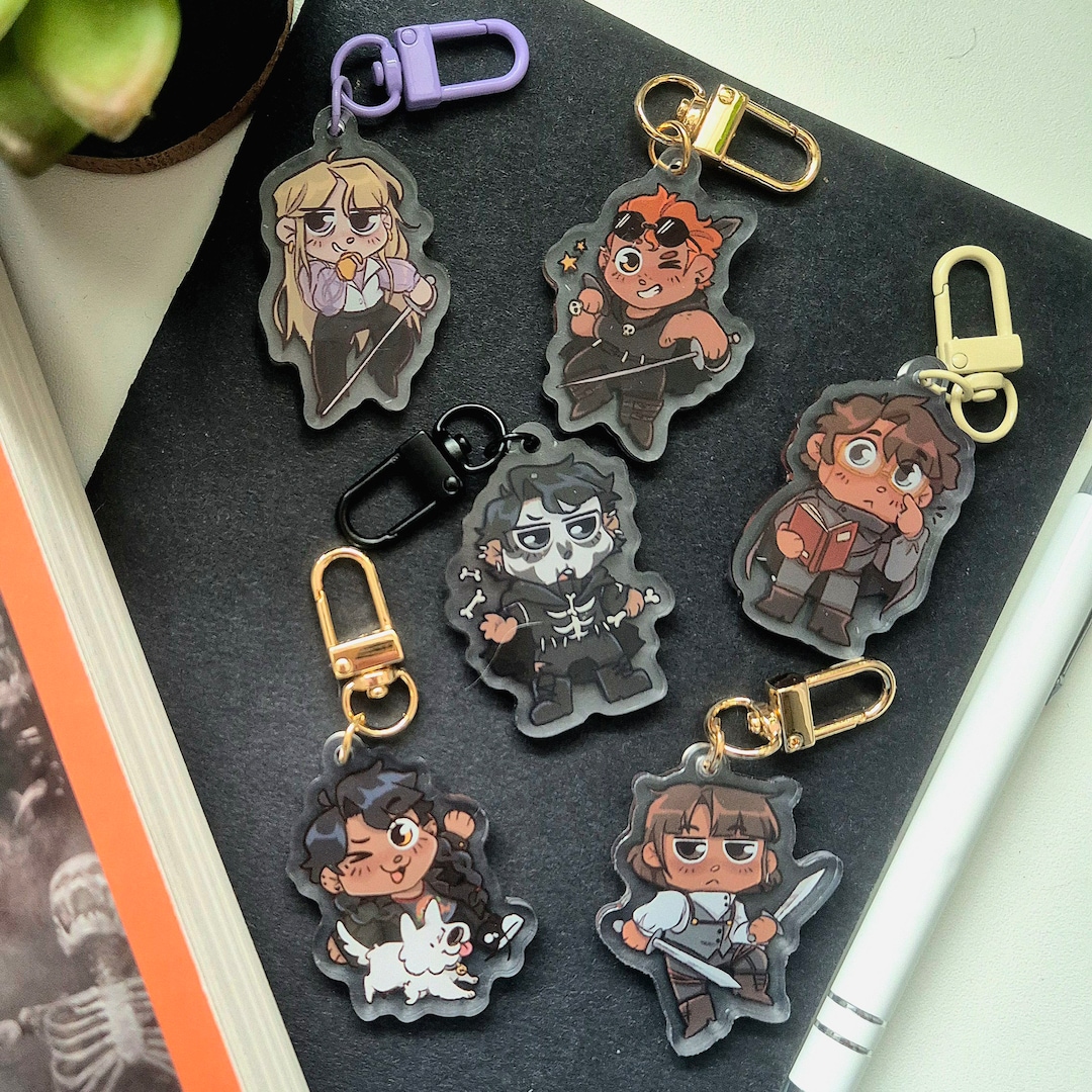 The Locked Tomb Charm Keyrings - Gideon, Harrow, Nona