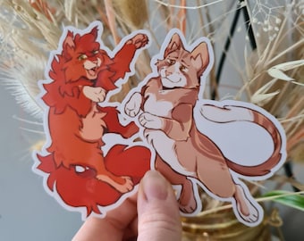 Large Cat Stickers - Squirrel and Leaf