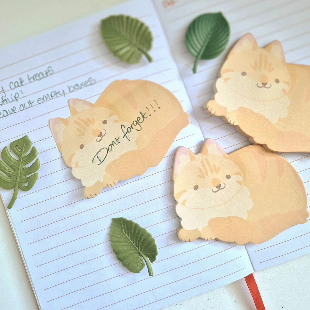 Cute Ginger Cat Sticky Notes - Etsy