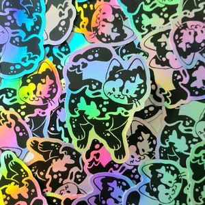Holographic Nature Rainbow Cat Sticker