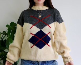 vintage 90s cabincore wool knit