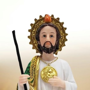 San Judas Tadeo con Manto De Tela - Resin Catholic Religious Figure St. Jude