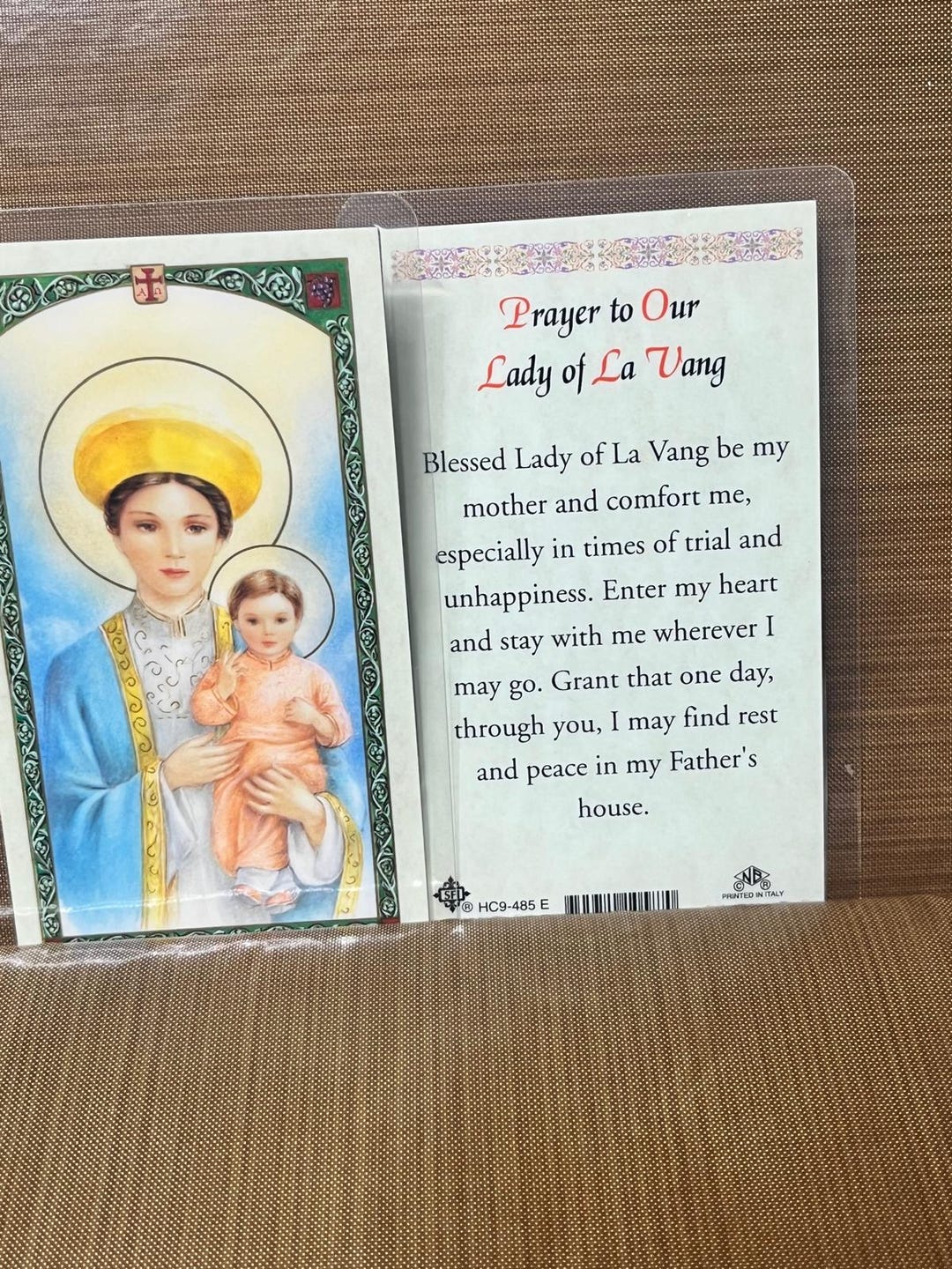 Prayer to - Our Lady of LA Vang Laminated Prayer Cards 2-sided Holy ...