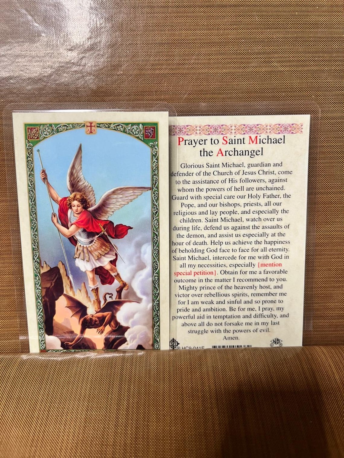 Prayer to - ST Michael Archangel Laminated Prayer Cards 2-sided Holy ...