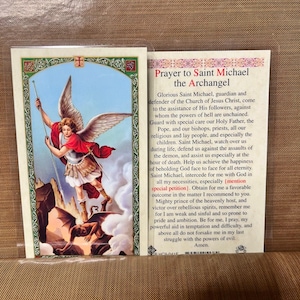 Prayer To - ST Michael Archangel Laminated Prayer Cards 2-Sided Holy Cards