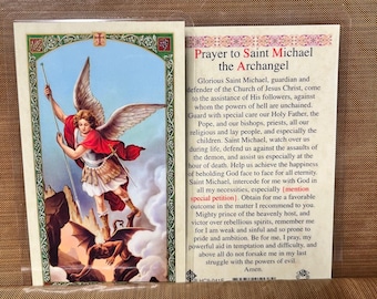 Prayer To - ST Michael Archangel Laminated Prayer Cards 2-Sided Holy Cards