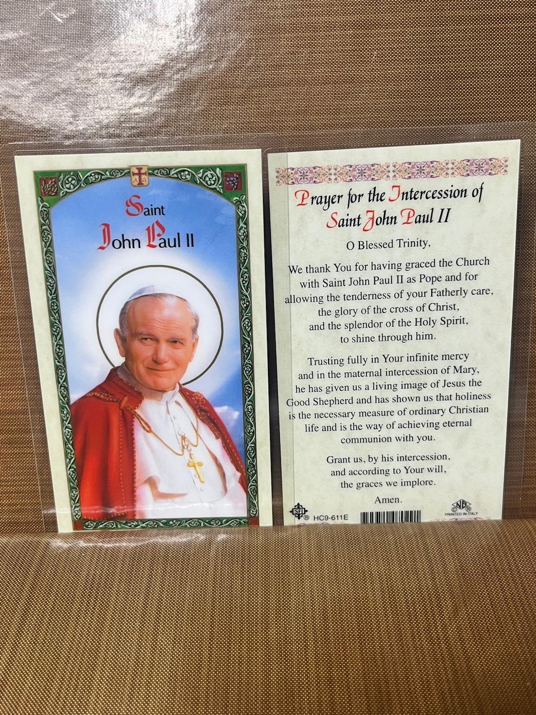 Holy Card ST John Paul II Laminated Prayer Cards 2-sided Holy Cards - Etsy