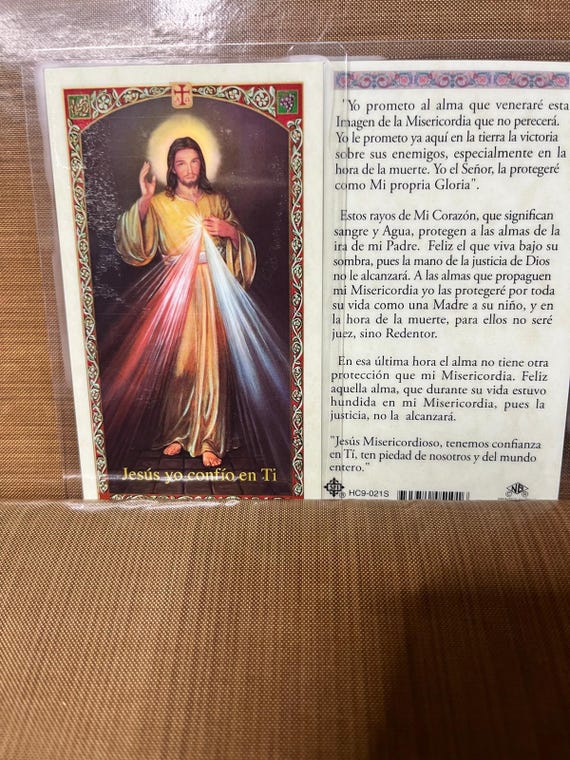 Divine Mercy - Chaplet Laminated Prayer Cards 2-sided Holy Cards