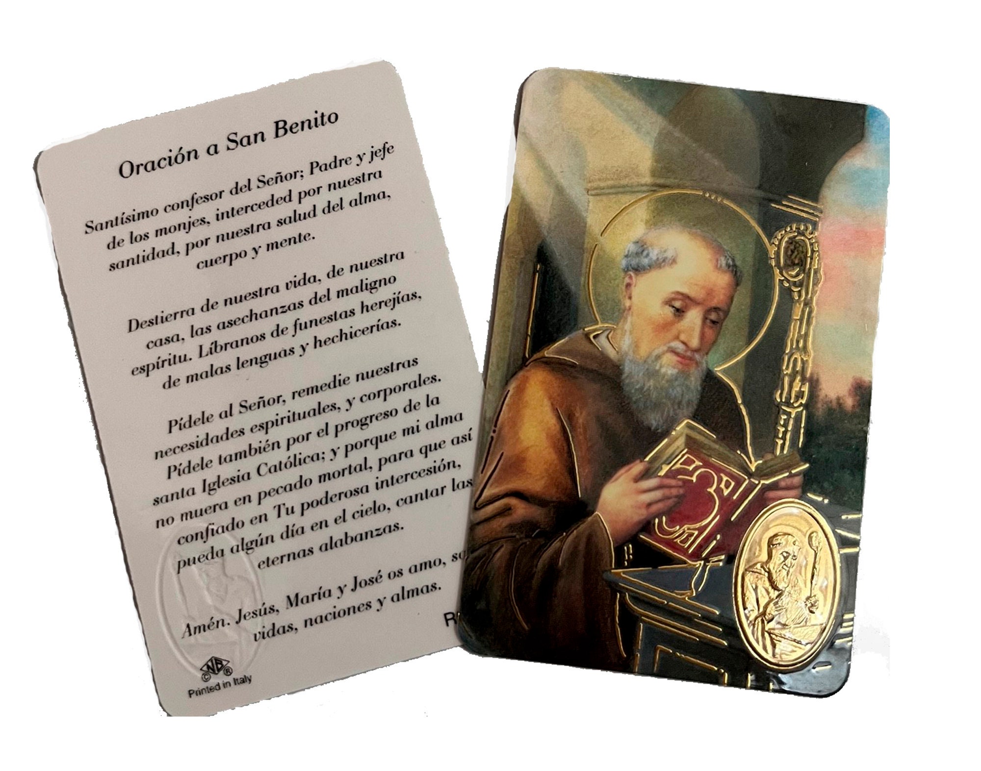 Holy Prayer Card St Benedict. Oración a San Benito - Etsy