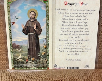 ST Francis - Prayer for Peace Laminated Prayer Cards 2-Sided Holy Cards