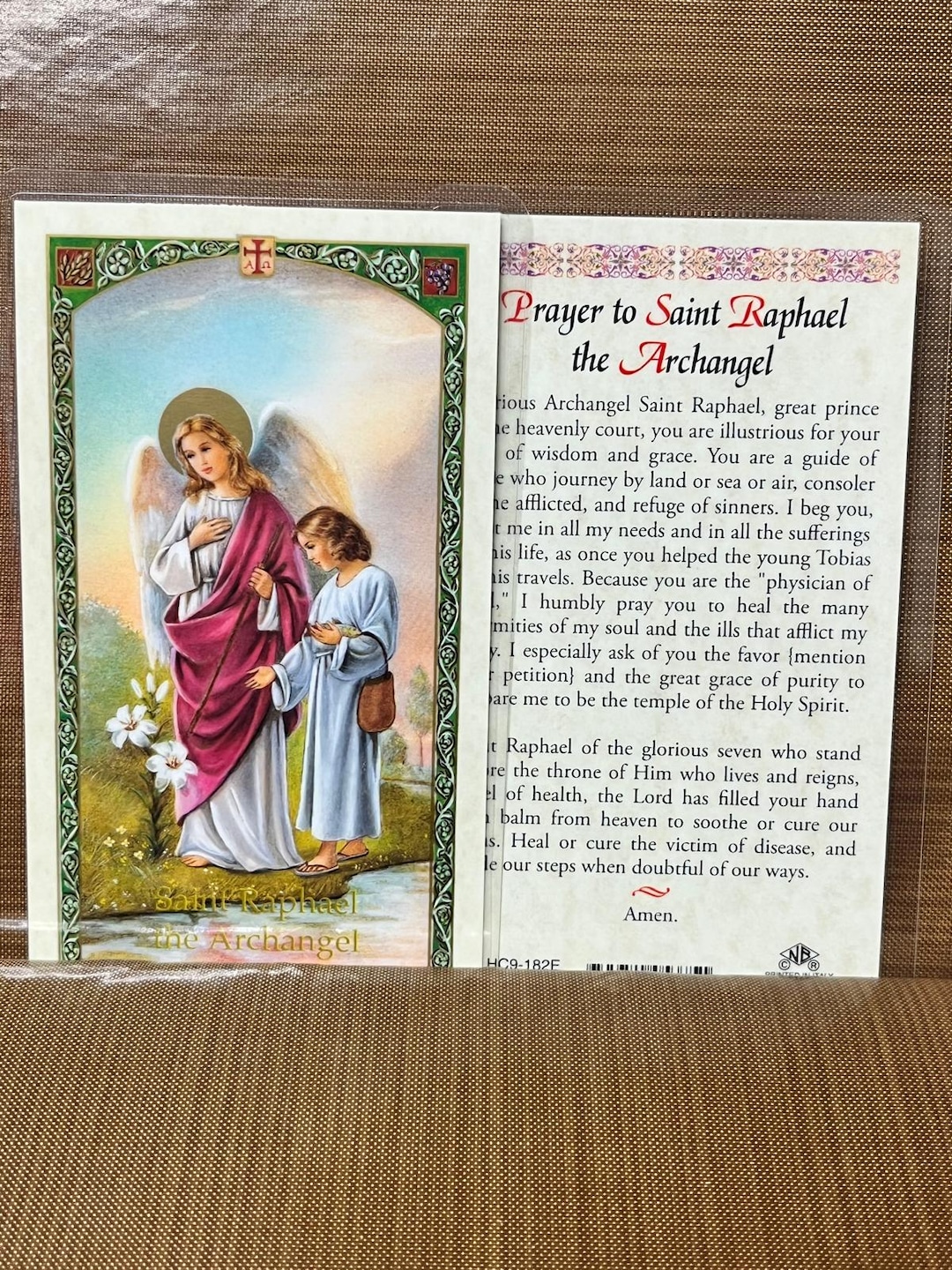 Prayer to - ST Raphael Archangel Laminated Prayer Cards 2-sided Holy ...