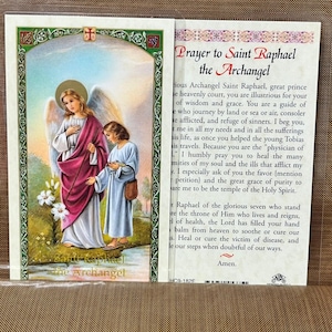 Prayer To - ST Raphael Archangel Laminated Prayer Cards 2-Sided Holy Cards