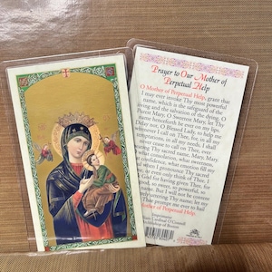 Prayer To Our Mother of Perpetual Help Laminated Prayer Cards 2-Sided Holy Card
