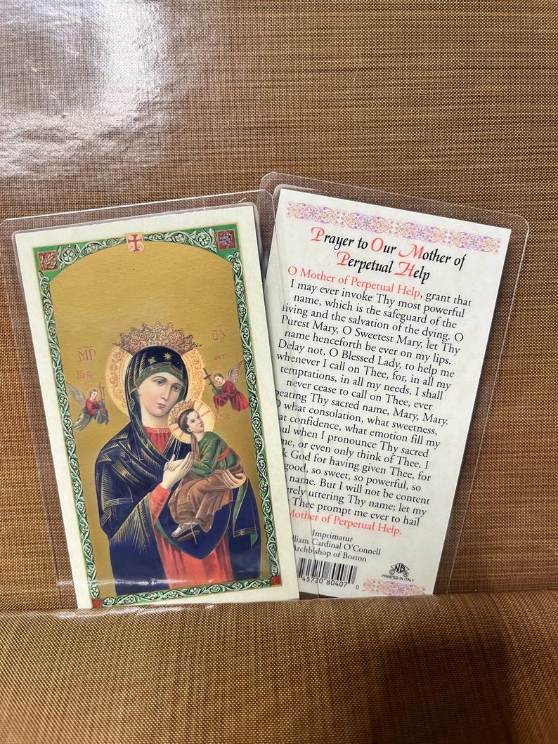 Prayer to Our Mother of Perpetual Help Laminated Prayer Cards 2-sided ...