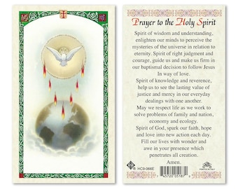 Prayer To - Holy Spirit Laminated Prayer Cards 2-Sided Holy Cards -