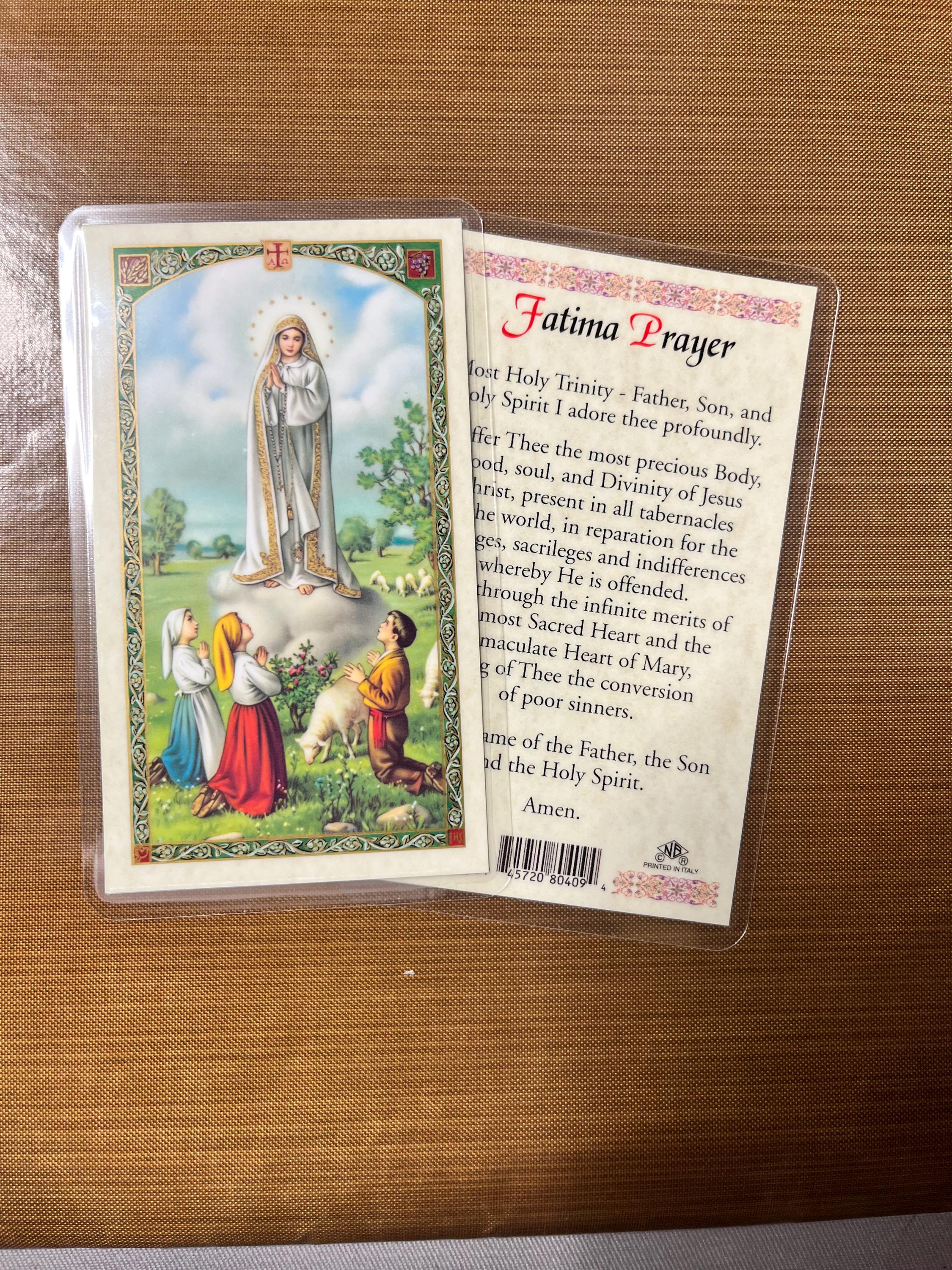 Our Lady of Fatima Laminated Prayer Cards 2-sided Holy Cards - HC9-010 ...