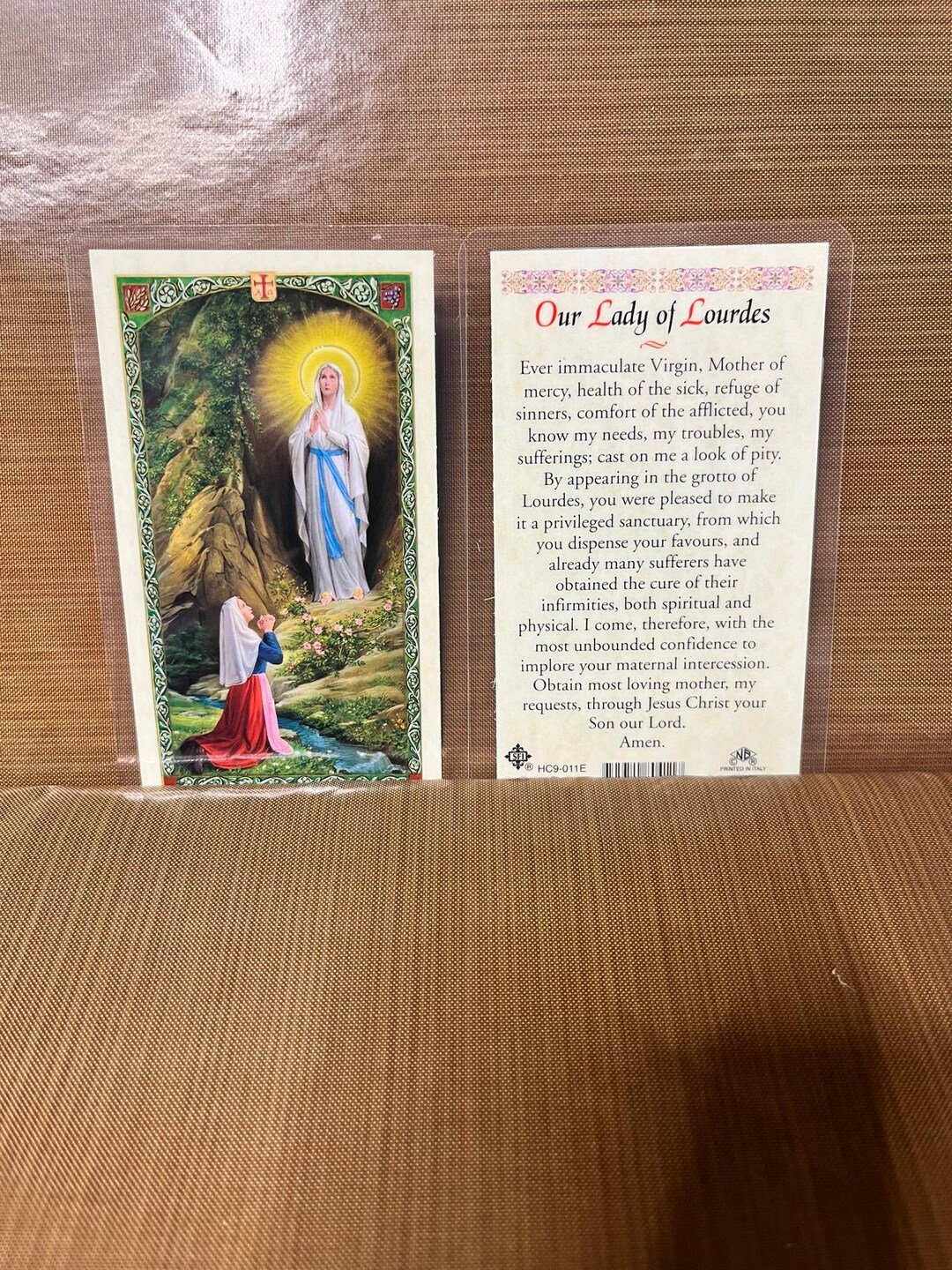 Our Lady of Lourdes Laminated Prayer Cards 2-sided Holy Card - HC9-011 ...