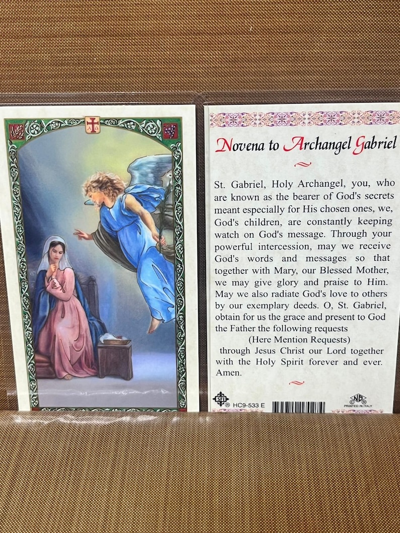 Archangel Gabriel Prayer Laminated Prayer Cards 2-sided Holy Cards - Etsy