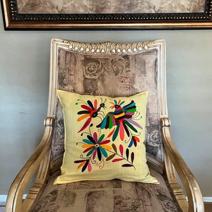 Rainbow Otomi Pillow Cover, Embroidered Mexican Pillow Cover, Otomi Embroidery, Mexican Home Decor, Patio Decor.