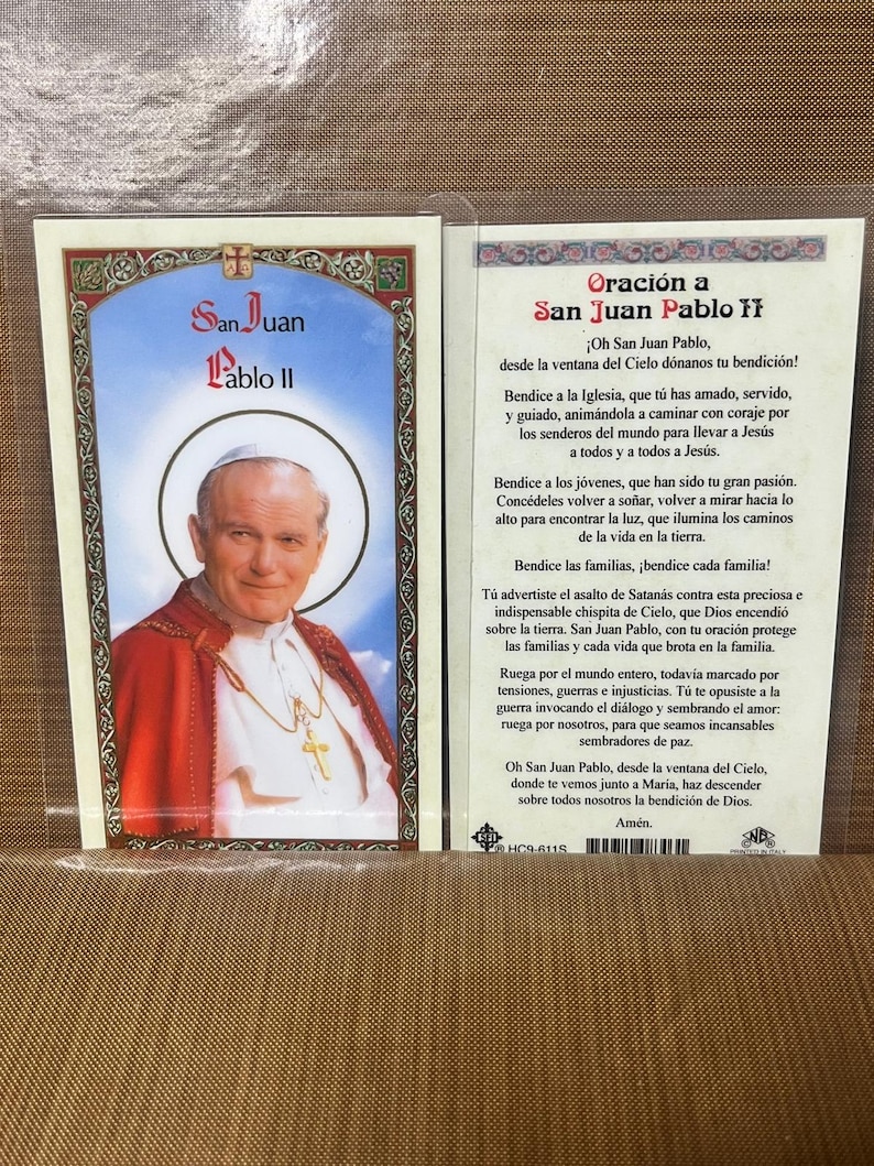 Holy Card ST John Paul II Laminated Prayer Cards 2-sided Holy Cards - Etsy