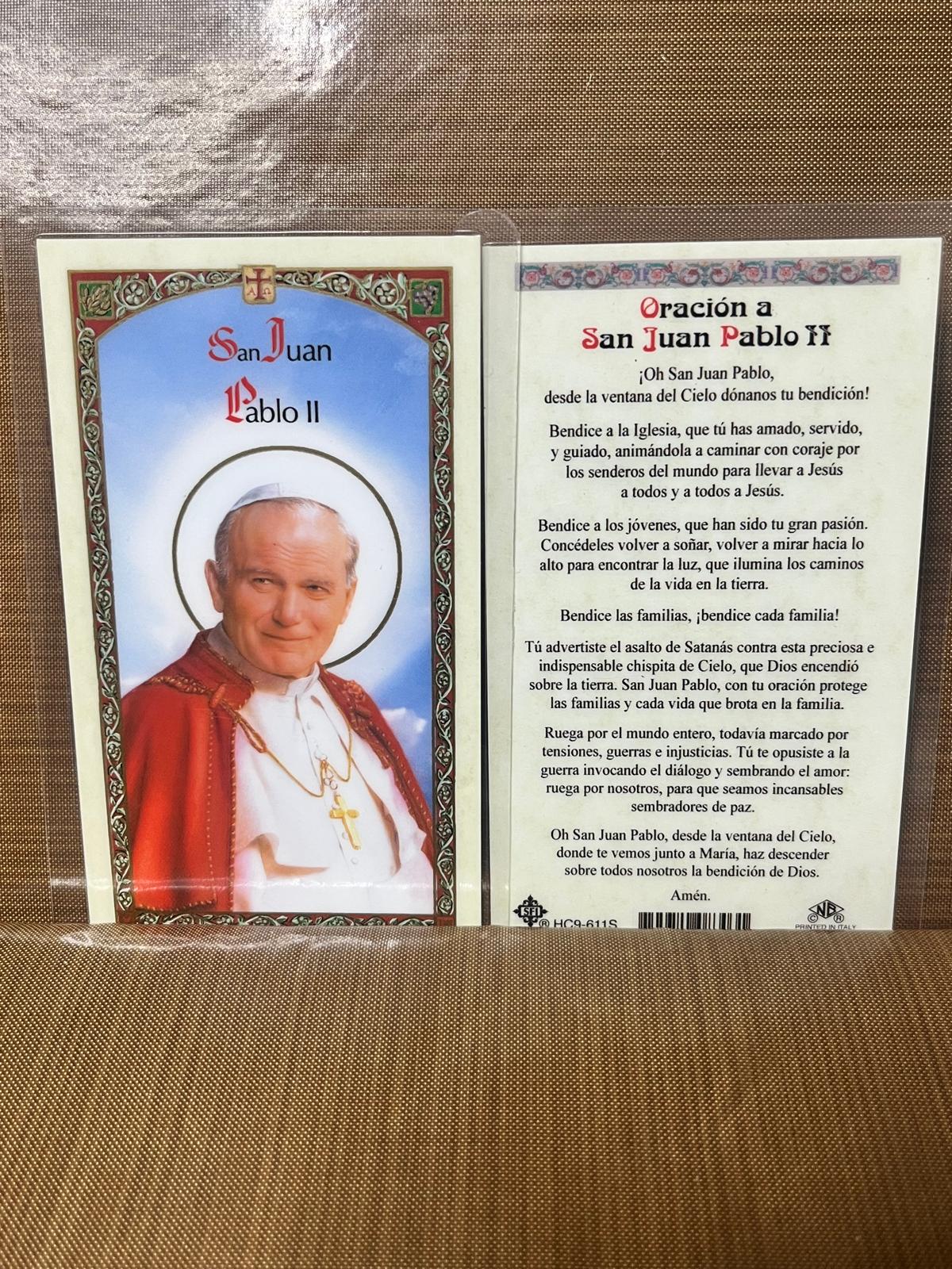 Holy Card ST John Paul II Laminated Prayer Cards 2-sided Holy Cards - Etsy