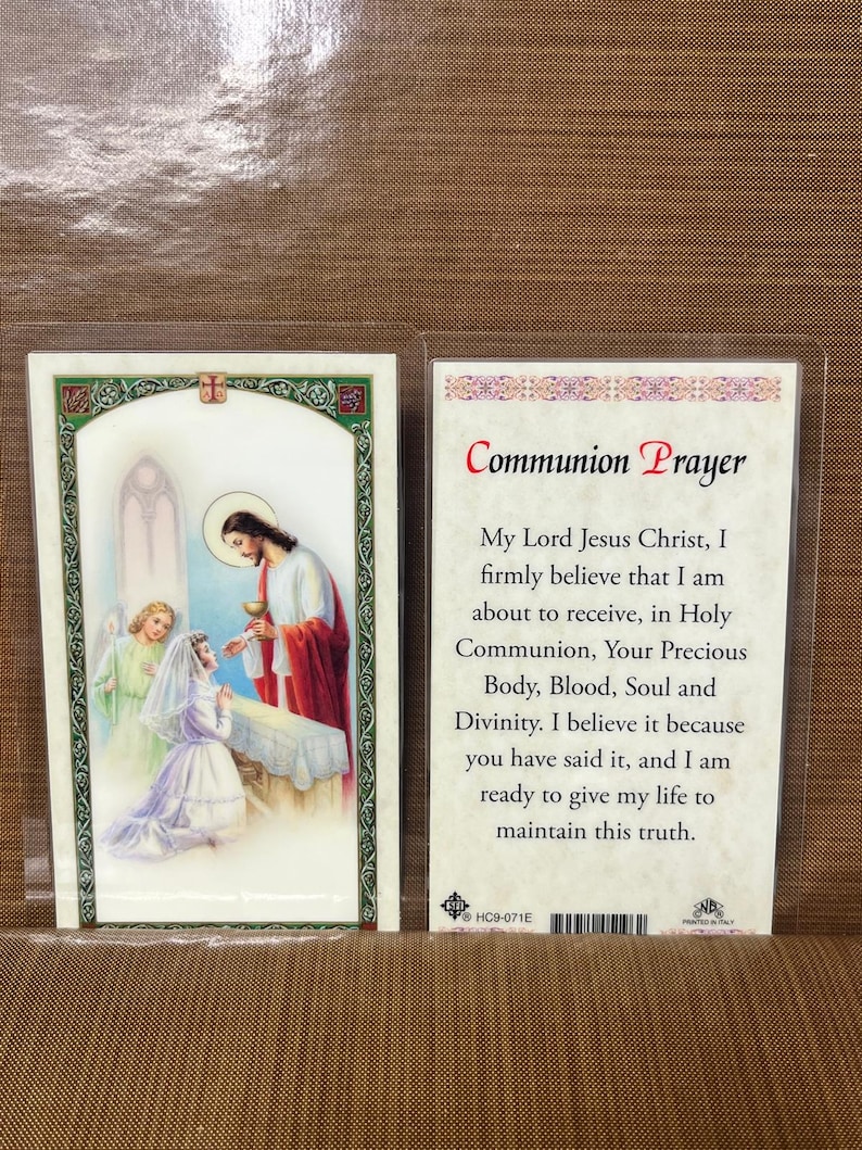 FC Girl - Communion Prayer Laminated Prayer Cards 2-sided Holy Cards - Etsy
