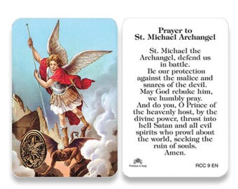 RCC Prayer To - ST Michael Archangel Laminated Prayer Cards 2-Sided Holy Cards