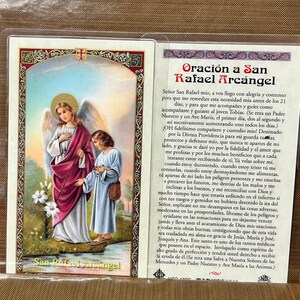 Prayer to - ST Raphael Archangel Laminated Prayer Cards 2-sided Holy ...