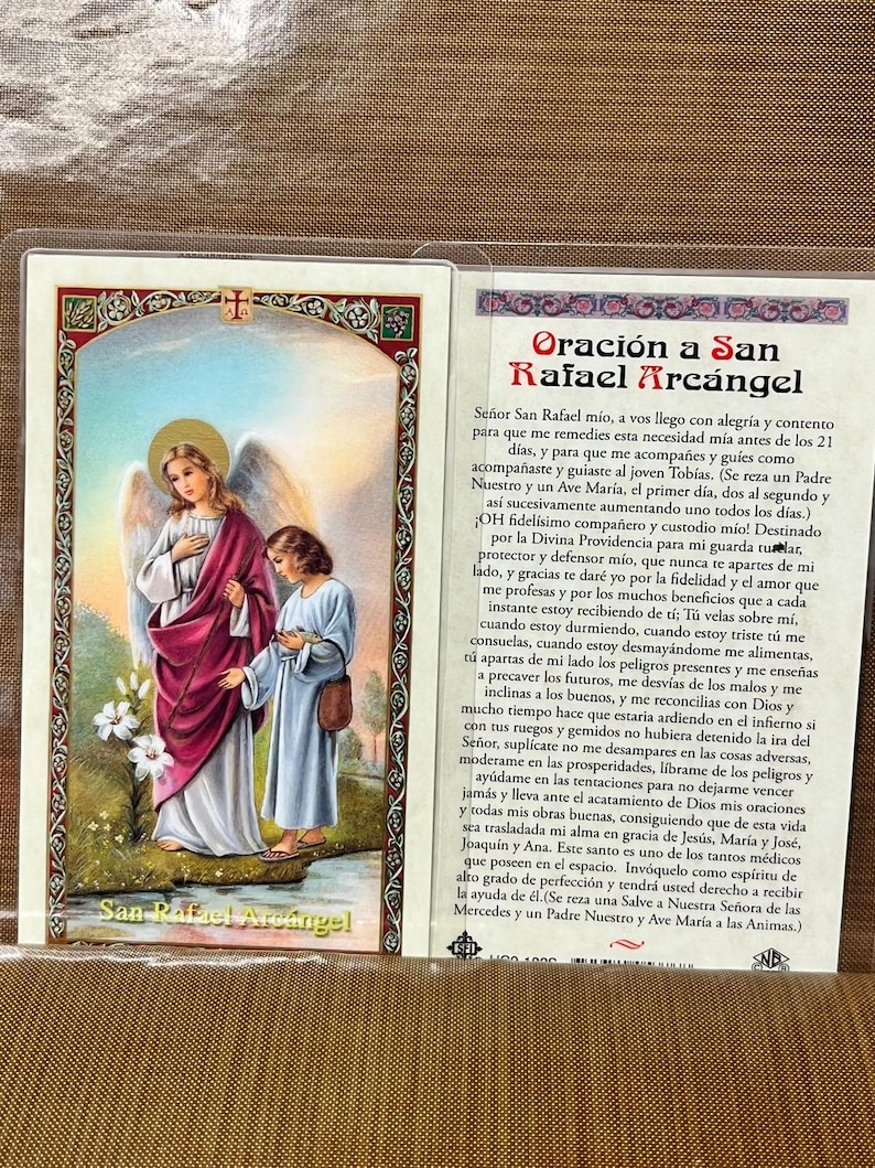 Prayer to - ST Raphael Archangel Laminated Prayer Cards 2-sided Holy ...