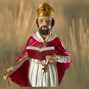 8&quot; inch San Cipriano Saint Cyprian Statue Figurine - Holy Figurine Magician Mago Santo St House Warming Gifts for New Home