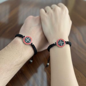 Saint Benedict Adjustable Bracelet | Handmade Pulsera | Knotted Rope, Protection, Spiritual Jewelry, Gift for Him/Her