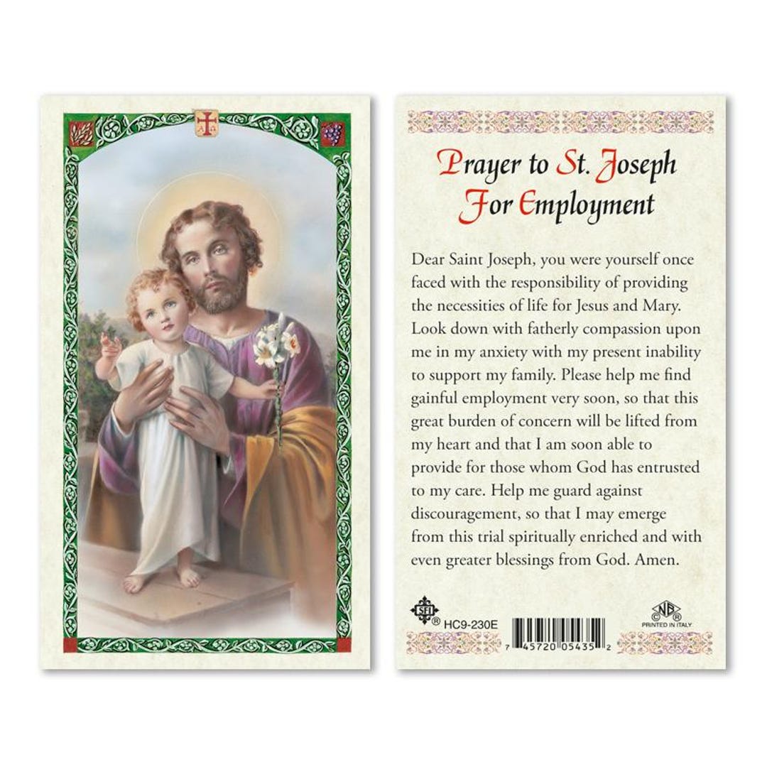Catholic Prayer Cards VILLAGE GIFT IMPORTERS Holy Prayer Card With Built-In Medal St Joseph Statue For Selling House - Foto 7