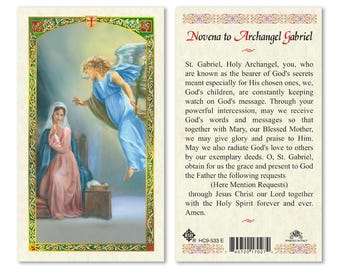Archangel Gabriel Prayer Laminated Prayer Cards 2-Sided Holy Cards