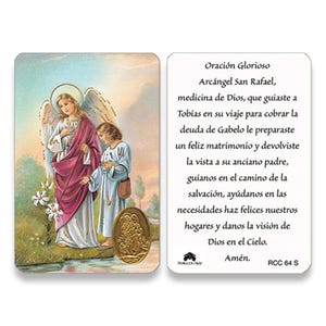 RCC ST Raphael Archangel Laminated Prayer Cards 2-sided Holy Cards - Etsy