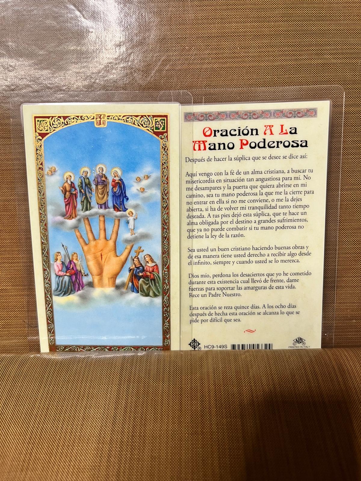 Powerful Hand - Novena Laminated Prayer Cards 2-sided Holy Cards