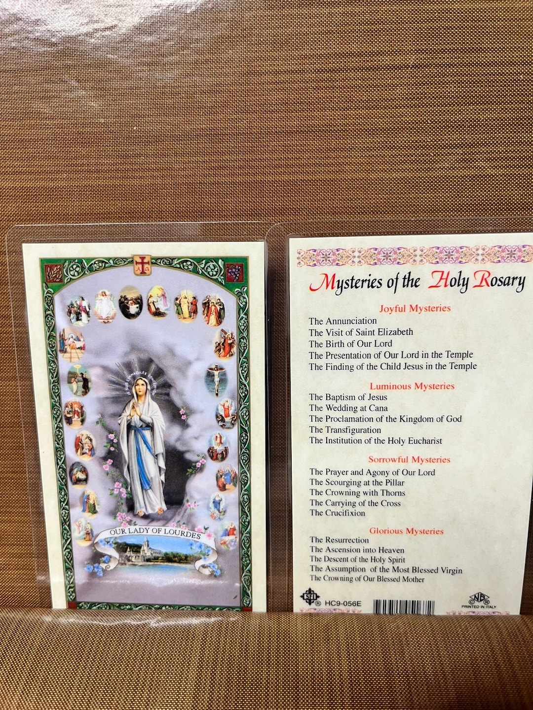 Our Lady of Lourdes - Twenty Mysteries of the Rosary Laminated Prayer ...