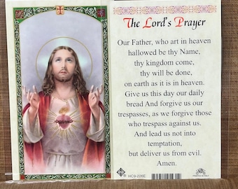 The Lord's Prayer (Our Father) Laminated Prayer Cards 2-Sided Holy Cards