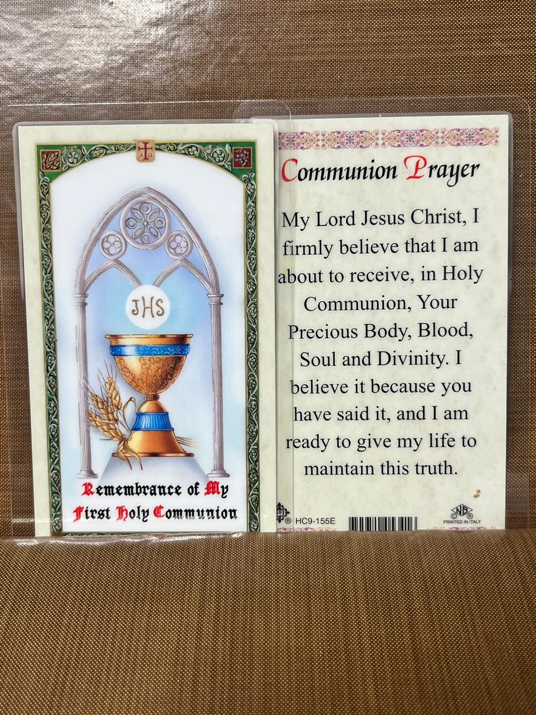 Chalice - Communion Prayer Laminated Cards 2-sided Holy Cards - Etsy