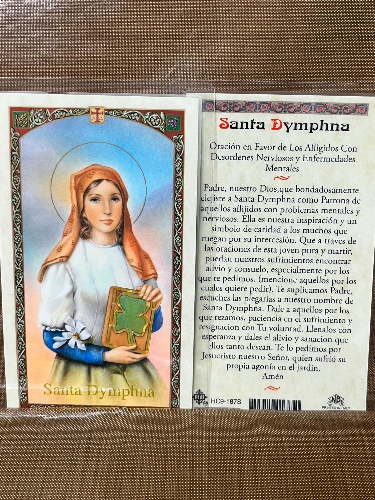 Prayer to - ST Dymphna Laminated Prayer Cards 2-sided Holy Cards - Etsy
