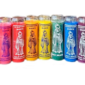 Santa Muerte Veladora Poderosa Con Oracion /Holy Death Candle with Prayer 7 Day