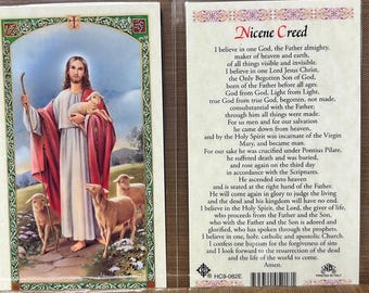 Nicene Creed Laminated Prayer Cards 2-Sided Holy Cards - El Credo de los Apostoles