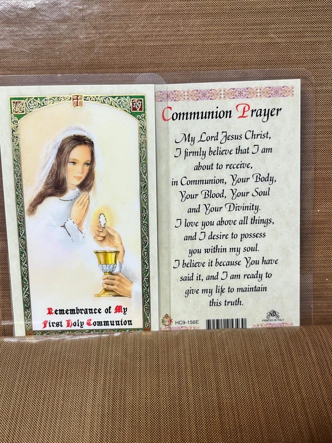 FC Girl - Communion Prayer Laminated Prayer Cards 2-sided Holy Cards - Etsy