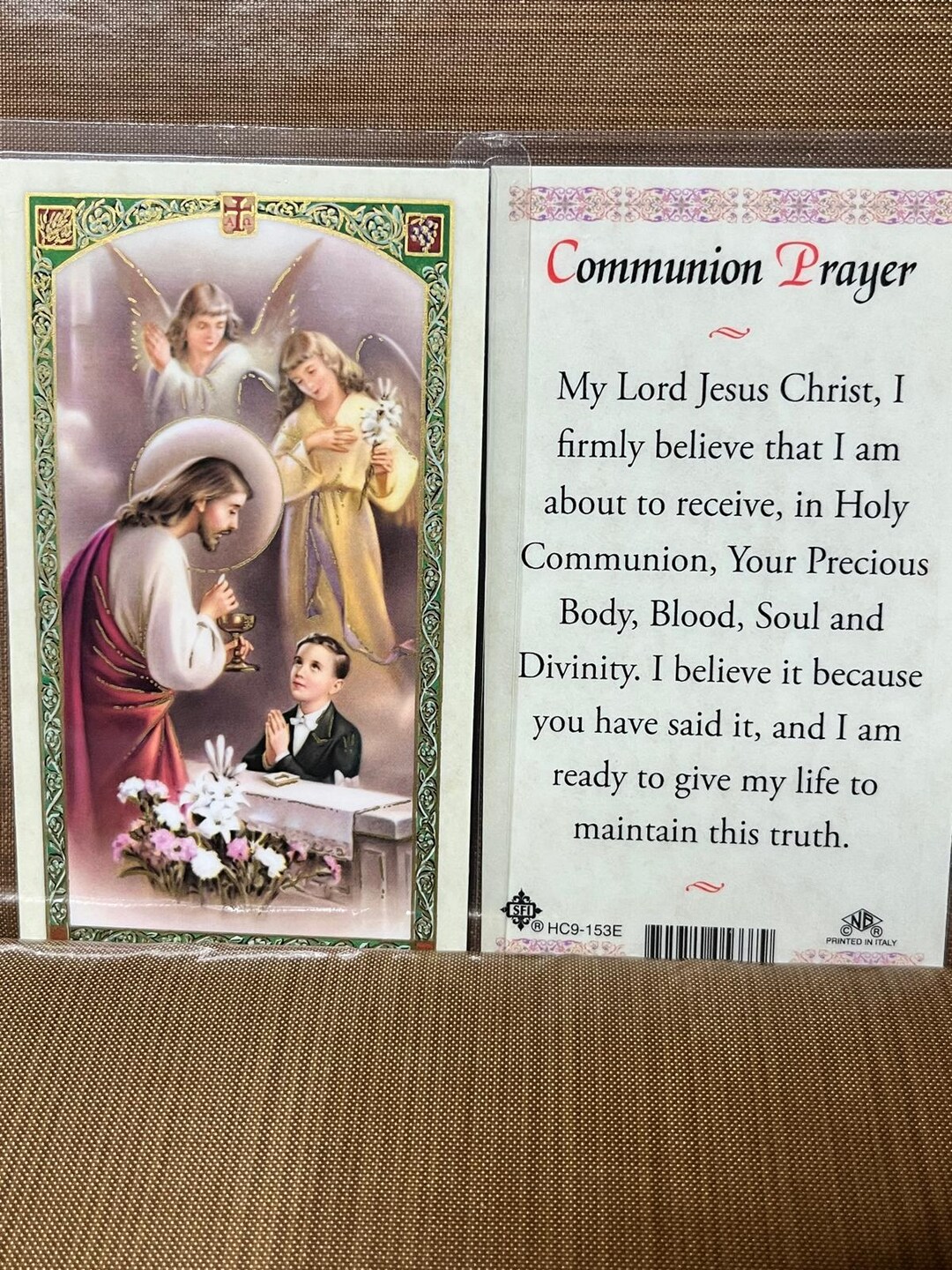 First Communion Boy or Girl - Communion Laminated Prayer Cards 2-sided ...
