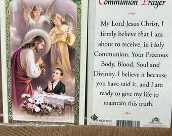 Jesus Giving Communion - My First Holy Communion Laminated Prayer Cards ...