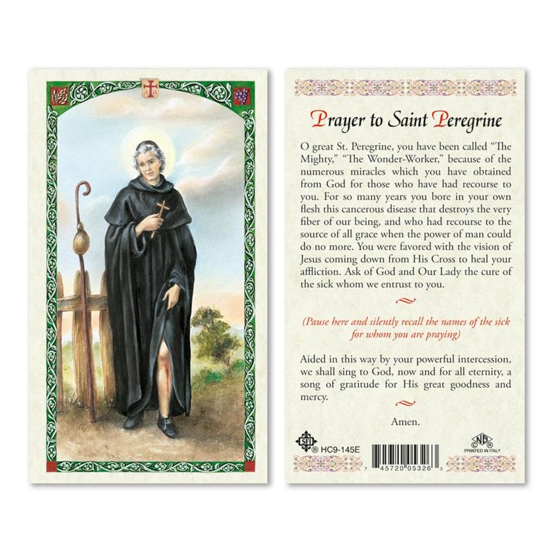 Prayer to - ST Peregrine Laminated Prayer Cards 2-sided Holy Cards - Etsy