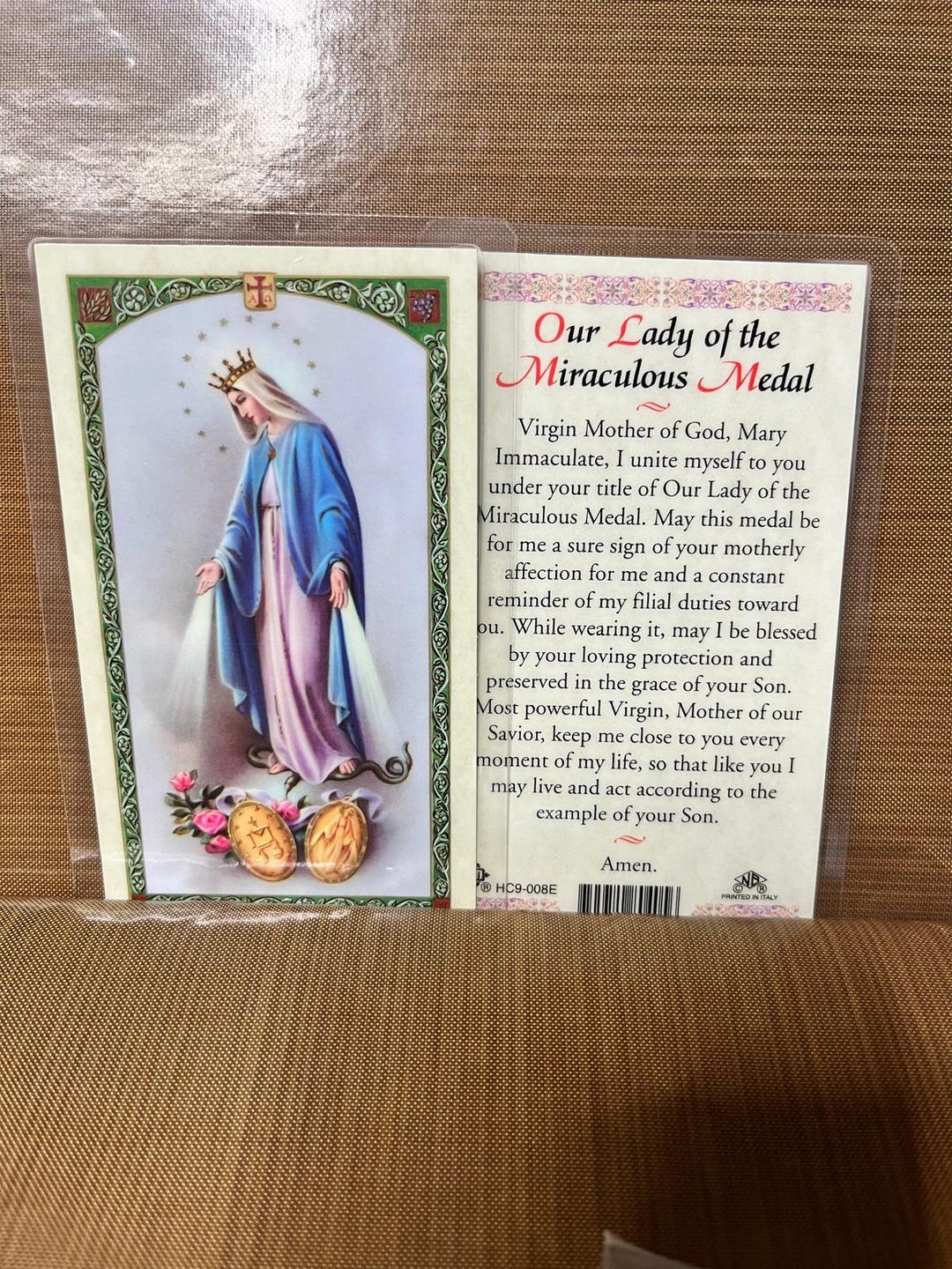 Our Lady of Grace - Miraculous Medal Laminated Prayer Cards 2-sided ...