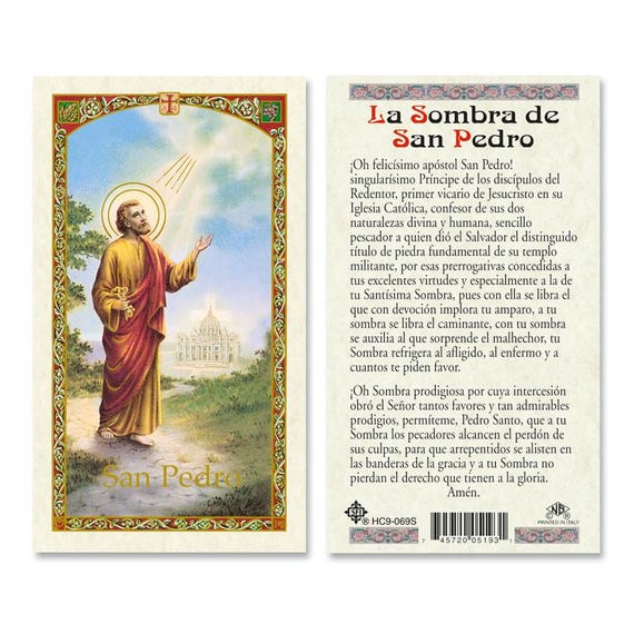 Novena To St. Peter Heilige Karten – 5 Stück, Laminiert, 6,3x11,4 Cm, Aus Italien